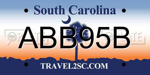 ABB95B South Carolina License Plate