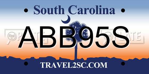 ABB95S South Carolina License Plate