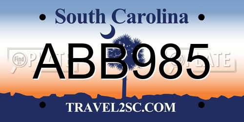ABB985 South Carolina License Plate