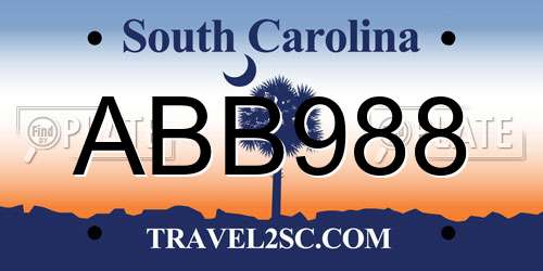ABB988 South Carolina License Plate