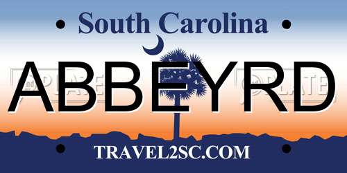 ABBEYRD South Carolina License Plate