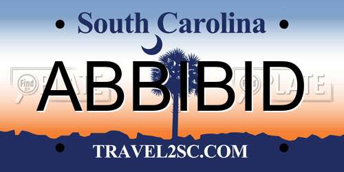 ABBIBID South Carolina License Plate