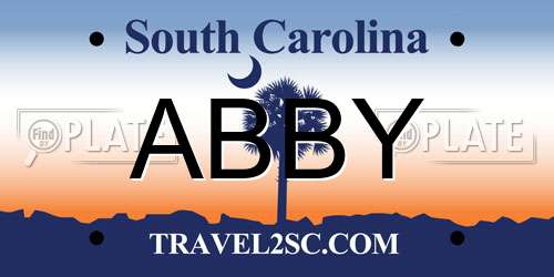 ABBY South Carolina License Plate