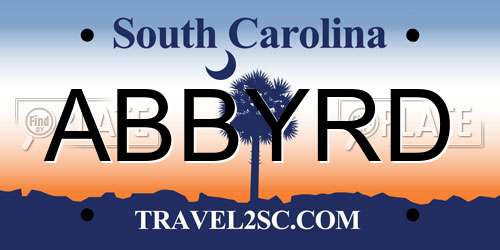 ABBYRD South Carolina License Plate