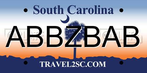 ABBZBAB South Carolina License Plate