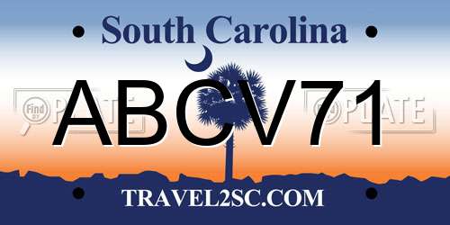 ABCV71 South Carolina License Plate