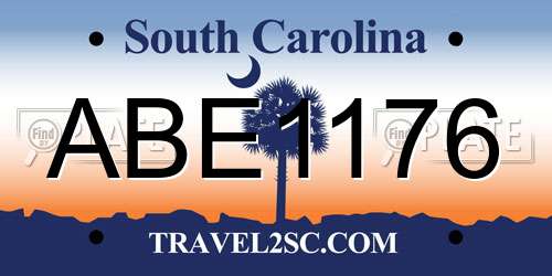 ABE1176 South Carolina License Plate