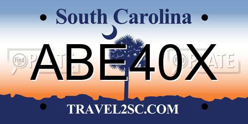 ABE40X South Carolina License Plate