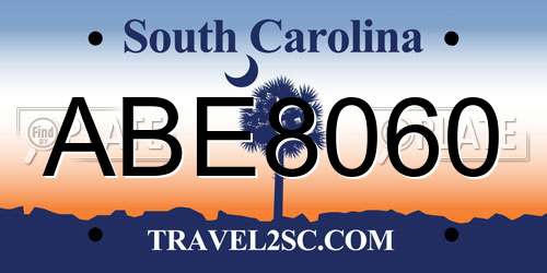ABE8060 South Carolina License Plate