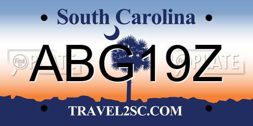 ABG19Z South Carolina License Plate