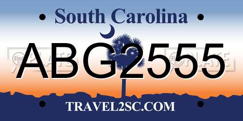 ABG2555 South Carolina License Plate