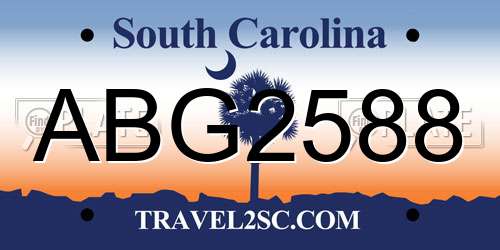 ABG2588 South Carolina License Plate