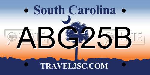ABG25B South Carolina License Plate