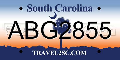 ABG2855 South Carolina License Plate