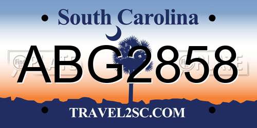 ABG2858 South Carolina License Plate