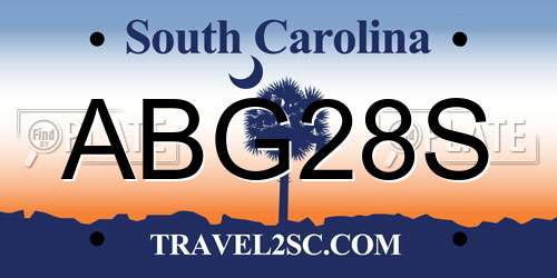 ABG28S South Carolina License Plate