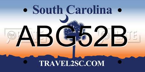ABG52B South Carolina License Plate