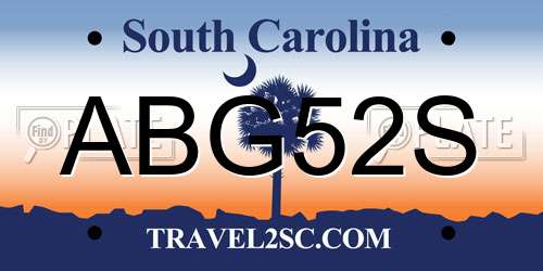 ABG52S South Carolina License Plate