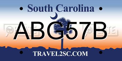 ABG57B South Carolina License Plate