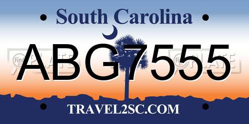 ABG7555 South Carolina License Plate