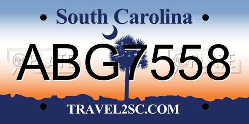 ABG7558 South Carolina License Plate