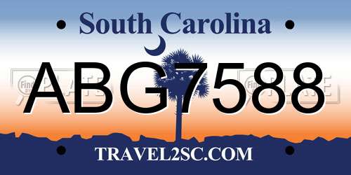 ABG7588 South Carolina License Plate