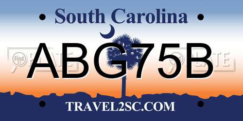 ABG75B South Carolina License Plate