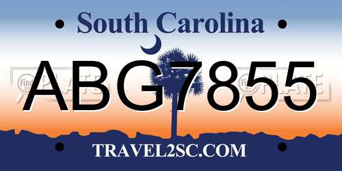 ABG7855 South Carolina License Plate