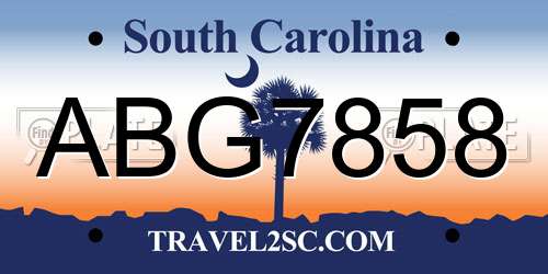ABG7858 South Carolina License Plate