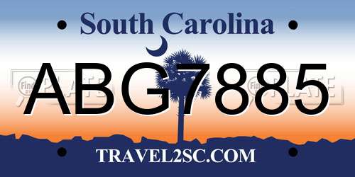 ABG7885 South Carolina License Plate