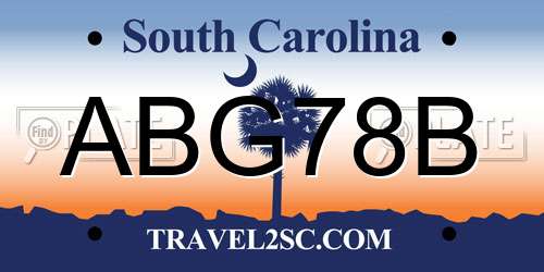 ABG78B South Carolina License Plate