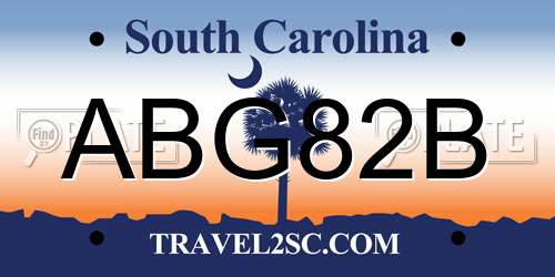 ABG82B South Carolina License Plate