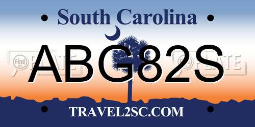 ABG82S South Carolina License Plate