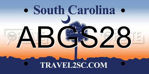 ABGS28 South Carolina License Plate