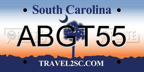 ABGT55 South Carolina License Plate