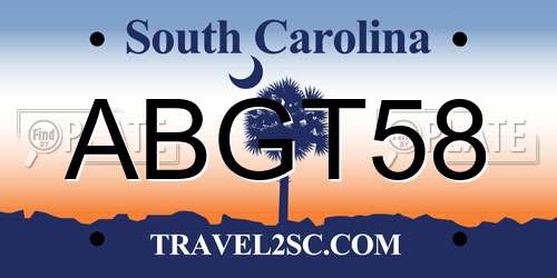 ABGT58 South Carolina License Plate