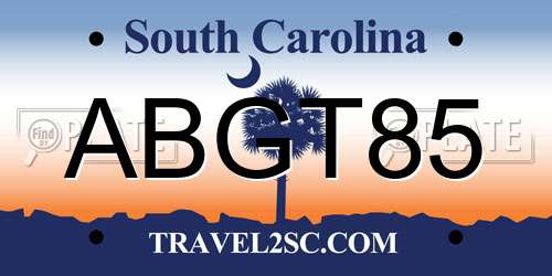 ABGT85 South Carolina License Plate