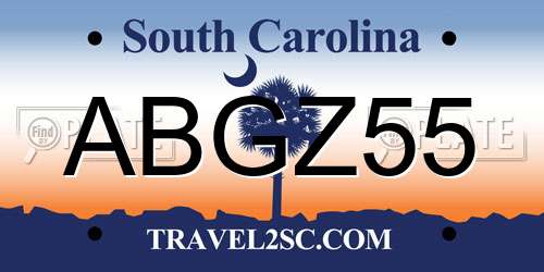 ABGZ55 South Carolina License Plate