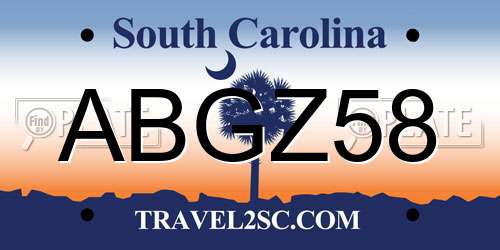 ABGZ58 South Carolina License Plate