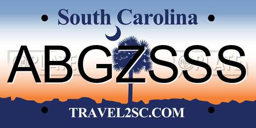 ABGZSSS South Carolina License Plate