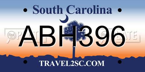 ABH396 South Carolina License Plate