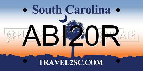 ABI20R South Carolina License Plate