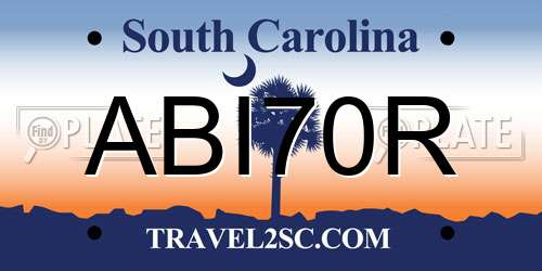 ABI70R South Carolina License Plate