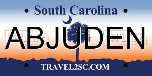 ABJUDEN South Carolina License Plate