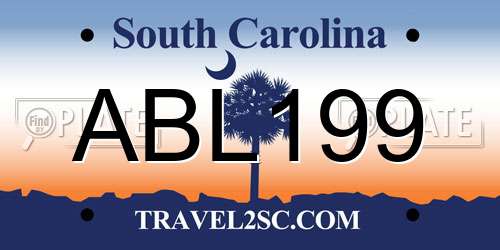ABL199 South Carolina License Plate