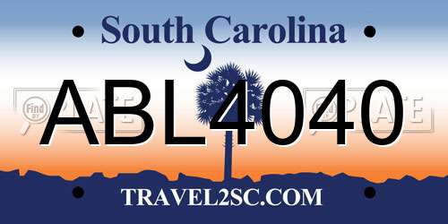 ABL4040 South Carolina License Plate