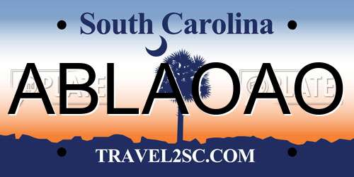 ABLAOAO South Carolina License Plate