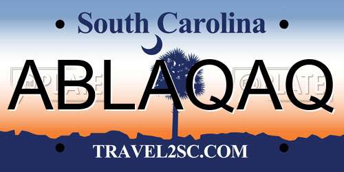 ABLAQAQ South Carolina License Plate