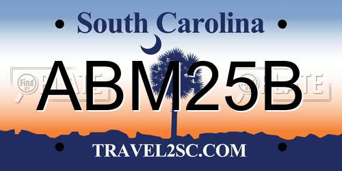 ABM25B South Carolina License Plate