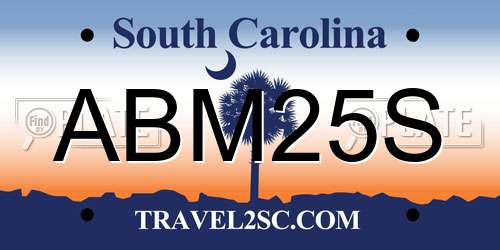 ABM25S South Carolina License Plate